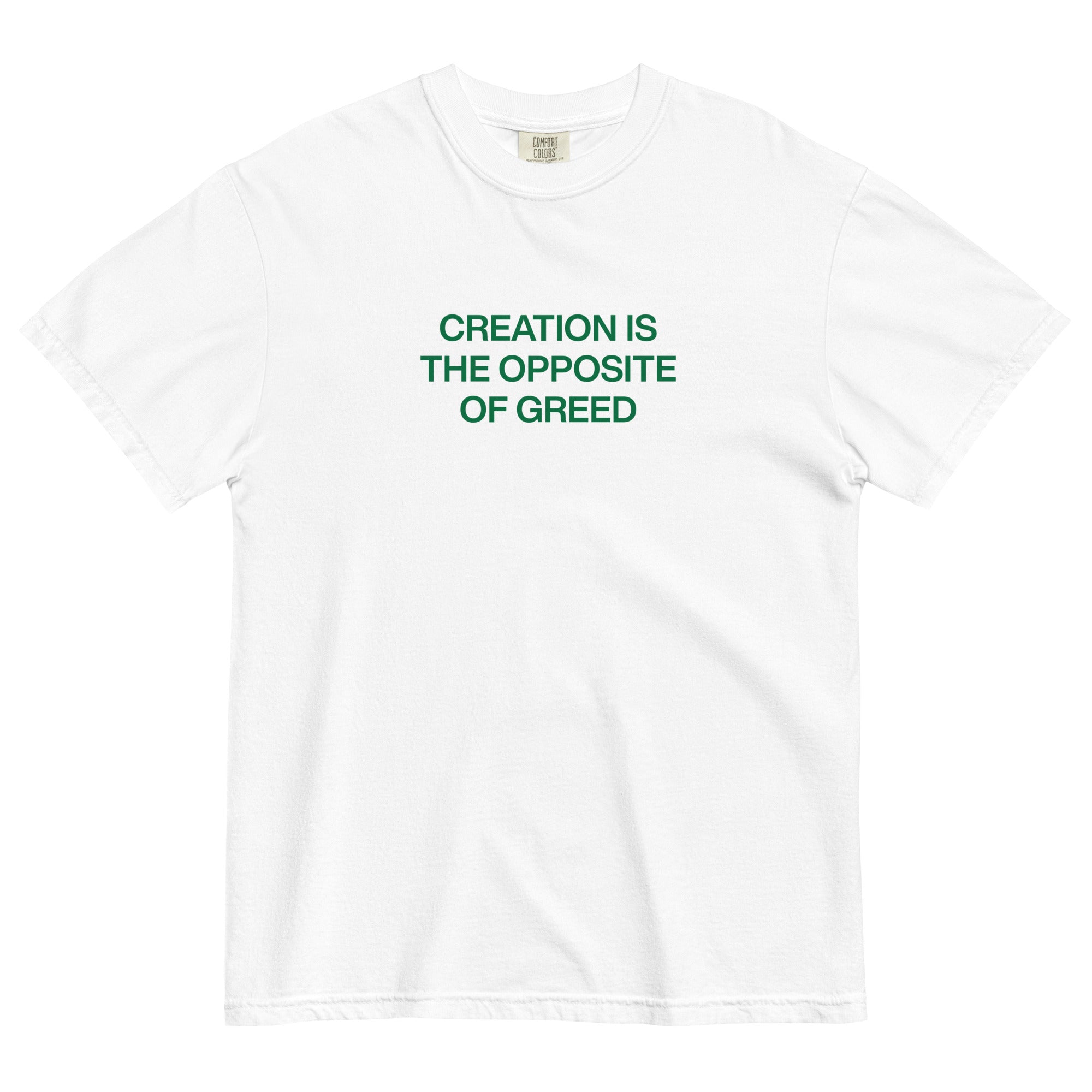 Creation > Greed Green Text T Shirt – Isaac Quazzo Store